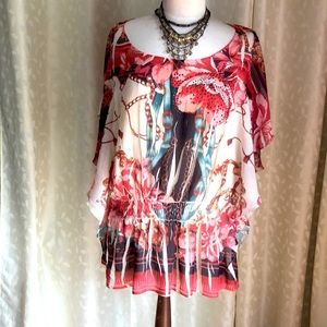 Blouse manches papillon